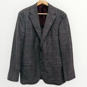 Hickey Freeman Men's Gray Blue Plaid Wool Blazer Sports Jacket Size 40 Reg NEW